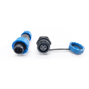 Firduo FD05-5A 4-core IP68 waterproof connector plug and rear-nut socket dimensions and pin layout