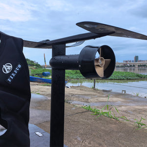 Firduo 75141 Underwater Thruster Installed on eFoil Hydrofoil Mast – JP120 Propeller Real-World Outdoor Shot by Waterside