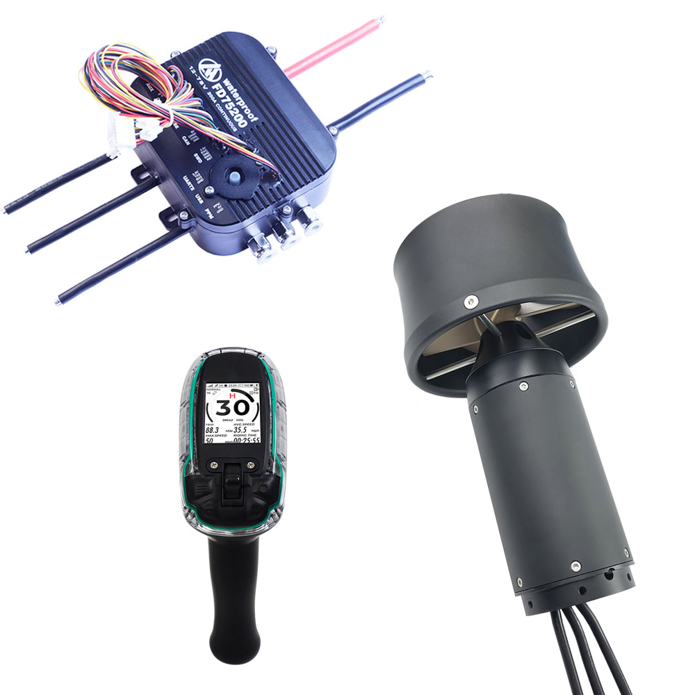 Firduo eFoil Kit – 75141 100KV 9KW Motor + 200A VESC+ VX5 Remote for Hydrofoil & Electric Surfboard