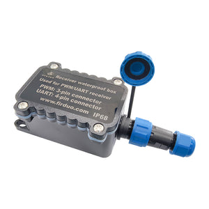 Firduo IP68 waterproof receiver box front view with stainless steel screws and connector port