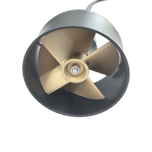 Firduo T2000 Thruster – Front View of CNC-Machined JP120 Propeller Inside Aluminum Guide Cover
