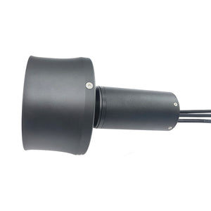 Firduo T2000 Thruster – Side Profile of Motor Body, Guide Cover, and 8AWG Phase Wire Cables