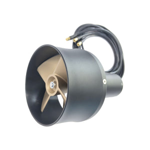 Firduo T2000 Thruster – Side View Showing Full Cable Length (1300mm) and 8.0mm Gold Connector Ends